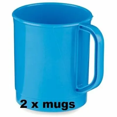 £7.95 • Buy 2 X Camping Mug 355cc 275ml Aqua Blue Poly Plastic Unbreakable CP065 Highlander