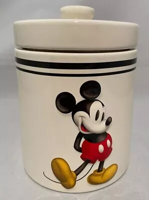 Vtg Disney Mickey Mouse Canister Cookie Jar 6in  Lid Excellent Used Condition • $39.99