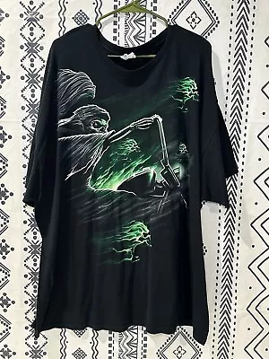 00s Grim Reaper Motorcycle Skull Shirt Mens Size 3XL • $38