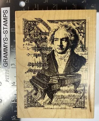 Inkadinkado Beethoven Music Piano Mixed Media Collage Rubber Stamp 90696 • $8.25
