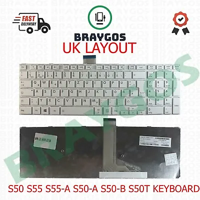 For Toshiba Satellite S50 S55-A S50-A S50-B S50T UK Laptop Keyboard White • $50.97