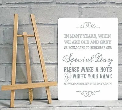 £13 • Buy A4 Metal Vintage Guest Book Wish Tree Wedding Table Sign And Easel - Grey