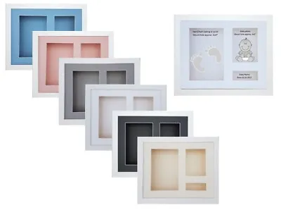  3D 10 X8  Flat White Picture Baby Cast Medal Art 3 Aperture Display Frame* • £25.99