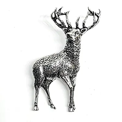 Standing Stag Deer Pin Badge Pewter Brooch Emperor Stag Pin Lapel By A R Brown • £6.40