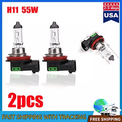 Light Bulbs 2Pcs H11 Halogen Car Headlight 55W 12V Auto Low-Beam Driving Lights • $7.99