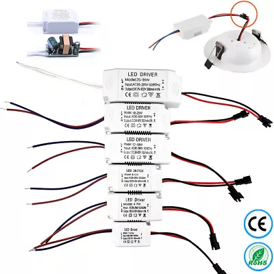 Led Driver 12v 24v 36v 36w Power Supply Transformer 18w Constant Current 300mA • £3.95