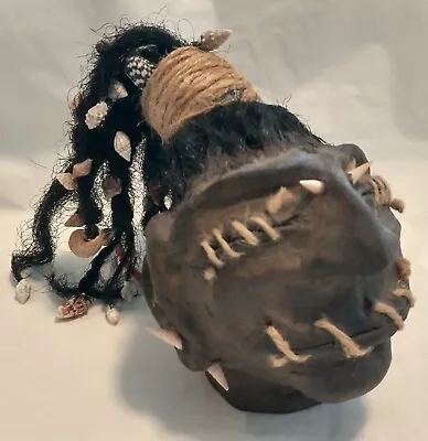 One Of A Kind Handmade Shrunken Head Replica Tsantsa Artist Signed Awesome • $206.50