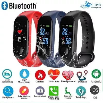 Bluetooth Smart Bracelet Heart Rate Sleep Monitor Sport Watch Fitness Tracker AU • $12.21