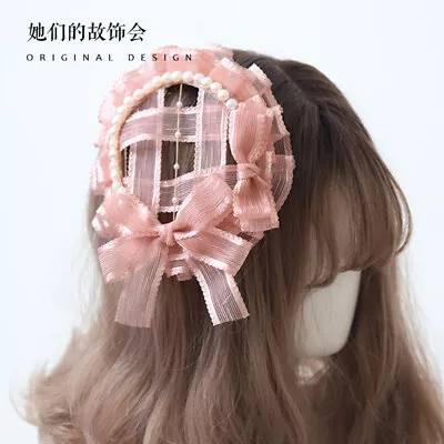 Japanese Kawaii Hand Made Pink Flat Hat Retro Accessories Lolita Headwear Women • $19.99