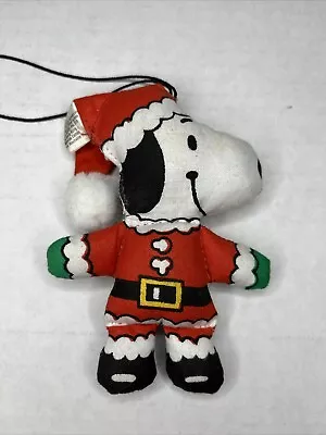 Vintage Plush Santa Snoopy Ornament Christmas • $14.99