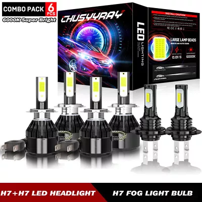 For Mercedes-Benz SLK300 SLK350 2006-2011 6x LED Headlight + Fog Light Bulbs Kit • $53.74