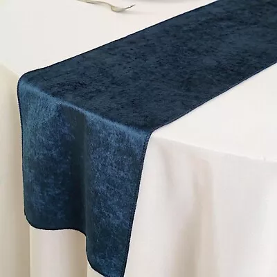 NAVY BLUE 12x107  Premium Velvet Table Runner Wedding Party Linens Decorations • $4.37