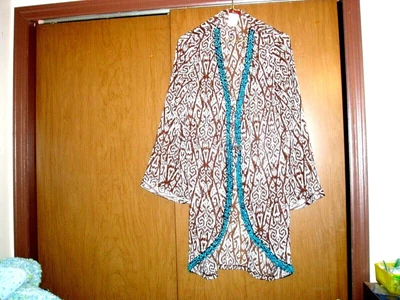 $14.99 • Buy Gorgeous Ladies Beach Ware Top Loaded With Turquoise Nugget Trim, Size M  By Eva