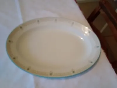 W H Grindley & Co England Turquoise  Chester  Oval Platter  15.5 Inch X 11 Inch. • £5