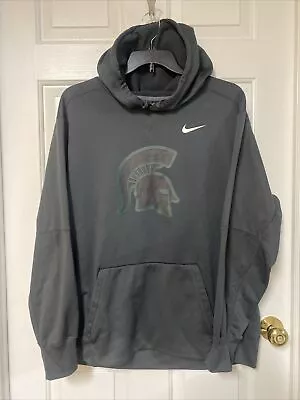 Nike Therma Fit Michigan State Spartans Hoodie Sweatshirt Gray Mens XXL • $24.98