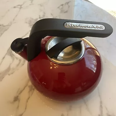 Kitchen Aid Red Teapot Whistle Tea Kettle • £9.72