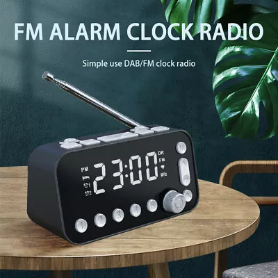 Bedside Alarm Clock Radio LED Digital Clock With Antenna Dual USB DAB/FM AU • $32.77