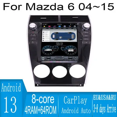 10.4  Android Navigation Car GPS Stereo Tesla Style For Mazda 6 04~15  • $580