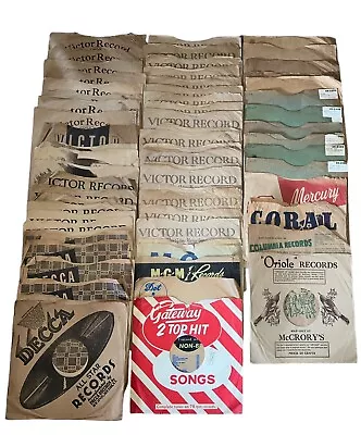 Lot 66 Vintage 78 Rpm Sleeves 10  - Mostly Victor Record + Decca MGM Plain • $64