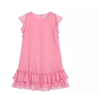 MAYORAL Ruffled Chiffon Dress - Pink - NWT Girls 16 • $24