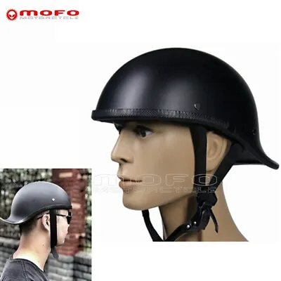 $70.83 • Buy Fiberglass Motorcycle Helmet Novelty Low Profile Skull Half Helmet Matte Black