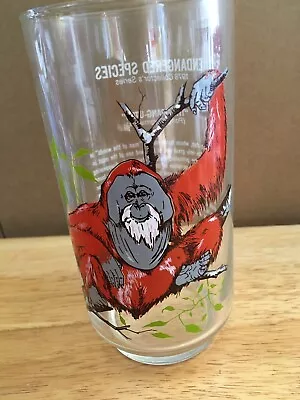 1978 Vintage Burger Chef Orang-utan Drinking Glass Endangered Species  • $4.99