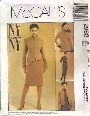 Mccalls 2962 Misses' Size 12-16 Ny-ny® Jacket Skirt Pants Sewing Pattern Vtg • $3.99