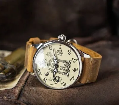 Soviet Watch Masonic Watch. Vintage Mechanical Watch Montre Homme • £138.61