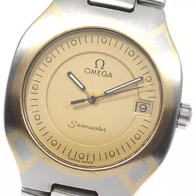 OMEGA Seamaster Polaris Date Gold Dial Quartz Men's Watch_770483 • $724.32