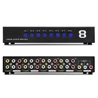 AV Switch Box Composite Selector 8 Port RCA Audio Video 8 In 1 Out To TV • $27.99