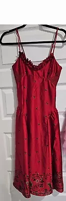 Free People Red Print Slipdress Sz X Largel NWT • $39.99