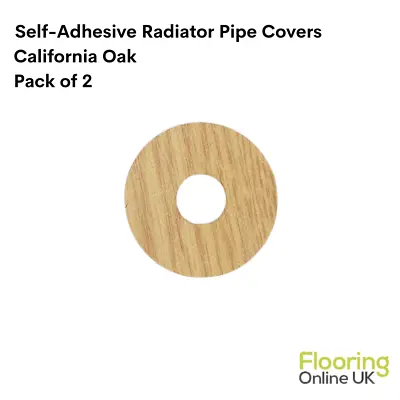 Laminate Radiator Pipe Rose Covers Self-Adhesive Pack Of 2 California Oak Shade • £10.99