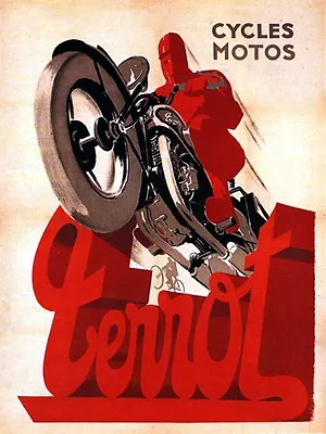 Terrot Cycles Motorcycle Bike Race Motocross Vintage Poster Repro FREE SH • $17.90
