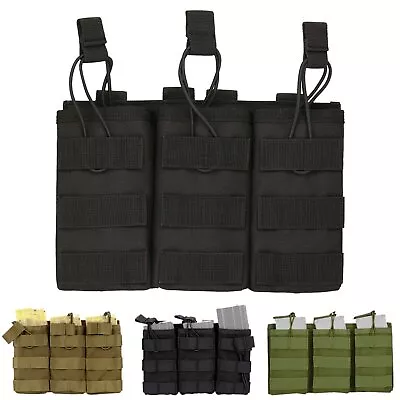 Tactical Nylon Molle Triple Magazine Pouch Open Top 5.56 .223 Rifle Mag Holder • $12.39