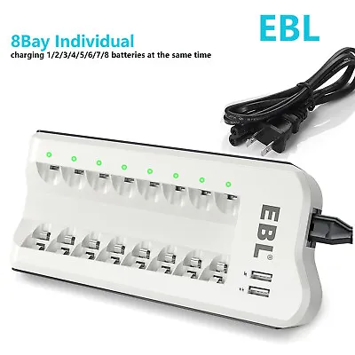 EBL  AA AAA Charger For NI-MH NI-CD Rechargeable Batteries With Dual USB • $14.59