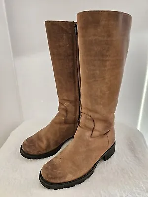 UGG Tall Boots Women’s Size 6 Brown Knee High Suede Sheepskin Side Zip 1916 • $46