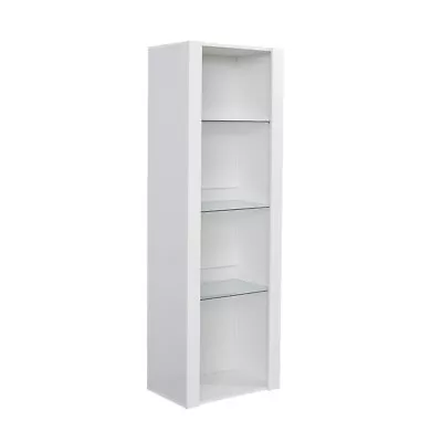 Modern Tall Cabinet Display Bookcase Shelving Units 3 Glass Shelves With LED • £89.99