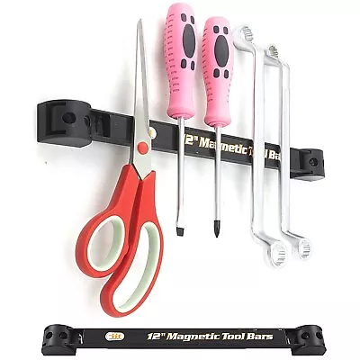 2 PACK STEEL 12  MAGNETIC TOOL HOLDER ORGANIZER Bars Rack Kitchen Garage Storage • $13.95