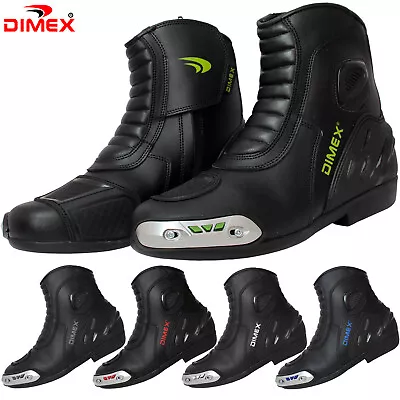 Motorcycle Sports Boots Motorbike Leather Adventure Short Ankle Shoes Racing CE • $55.94