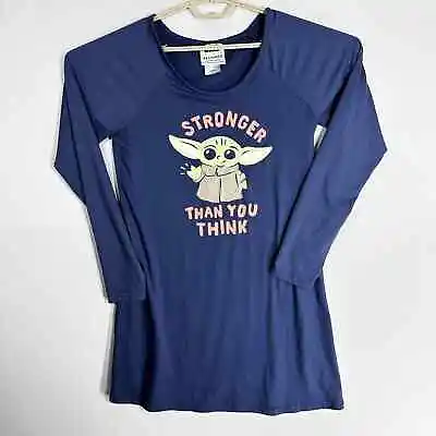 Star Wars Slumber Munki Shirt Women S Blue Stronger Than You Think Baby Yoda • $12.69