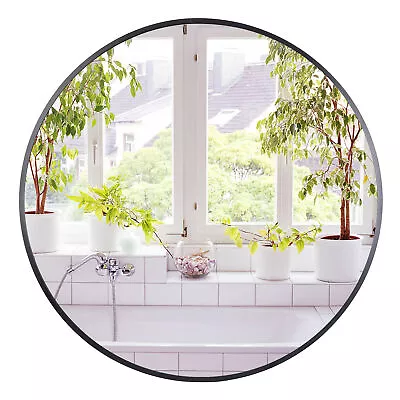 24'' Round Wall-Mounted Bathroom Mirror Make Up Mirror Aluminum Alloy Frame Home • $34.58