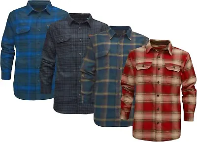 Mens Heavyweight Flannel Shirt Lumberjack Double Brushed W/ Hand Warmer Pockets • £12.95