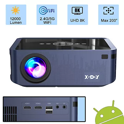 Projector XGODY Outdoor 4K Bluetooth 5G WIFI Home Theater Movie Bundle With Bag • $127.99