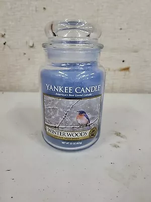 New Yankee Candle 22 Oz Large Jar WINTER WOODS Blue HTF • £28.95