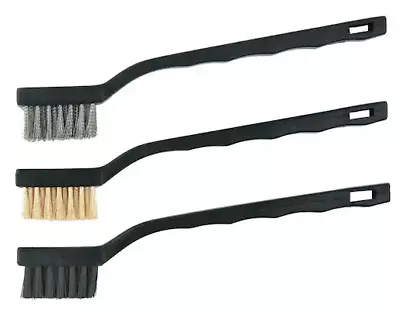 Mini Welding Wire Brush Miniature Brushes 3 Pcs Removes Rust Scale Paint-Solder • $5.20