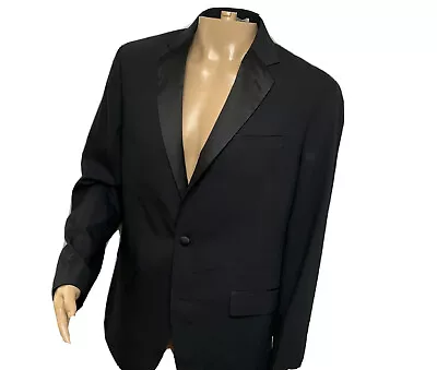 Nordstrom Rack Suit Jacket Blazer 2-Button Trim Fit Black Tuxedo Men Sz 44L NWT • $39.99