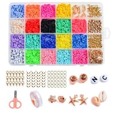 £9.85 • Buy 1Set Jewelry DIY Kit Clay Spacer Beads Bracelet Making Ceramic Beads Colorful