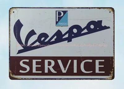  Home Decor Wall Art Vespa Motorcycle Service Metal Tin Sign • $18.89