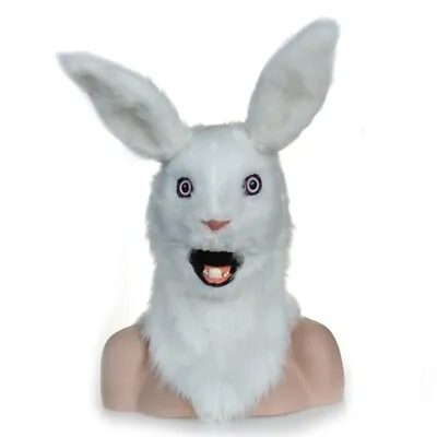 White Rabbit Mascot Costume Can Move Mouth Head Suit Halloween Outfit Cosplay • $156.78