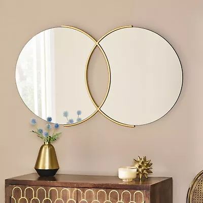 Modern Glam Overlapping Round Wall Mirror • $130.39